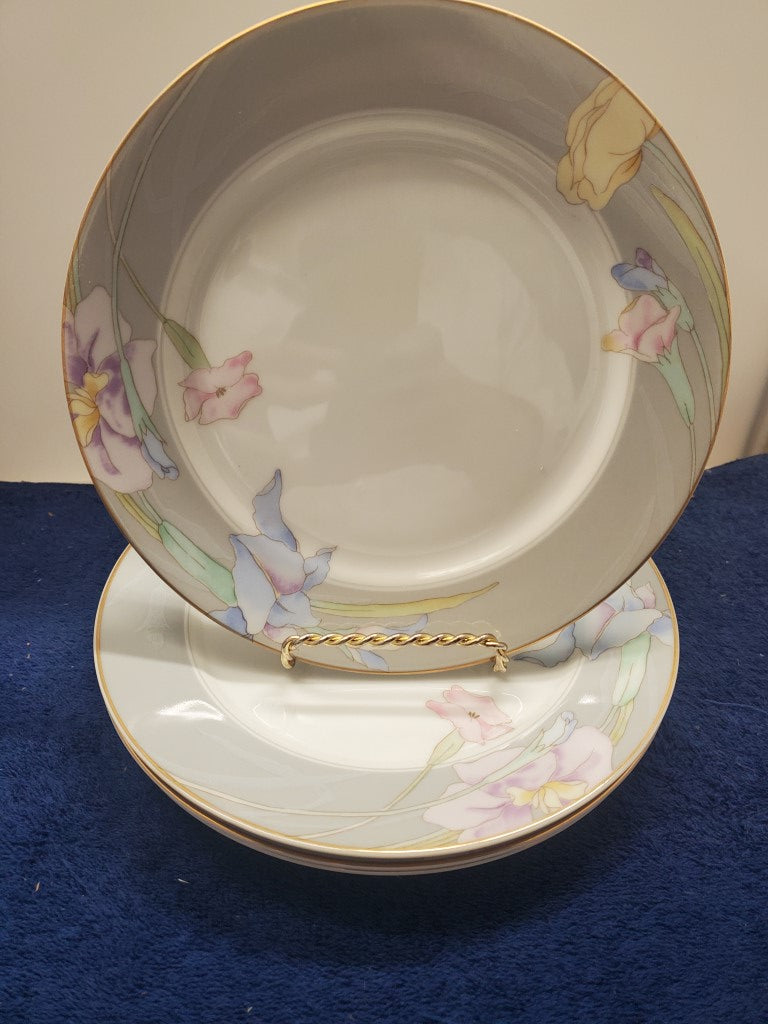 Set of 4 Mikasa Charisma Gray Salad Plates LK
