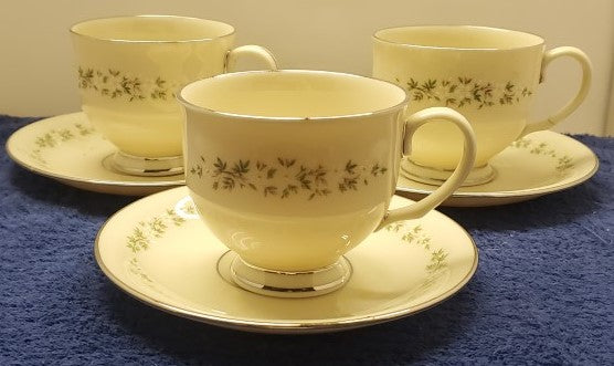 Set of 3 Lenox Brookdale Cup & Saucer Set (Leight) LK