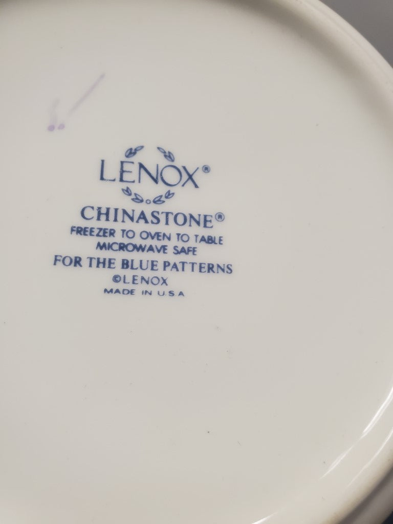 Set of 2 Lenox Blue Prinstripes (For the Blue Patterns) Coupe Soup Bowls LK
