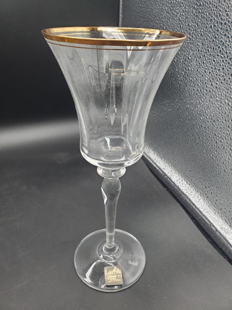 Set of 4 Mikasa Jamestown Gold Water Goblets LK