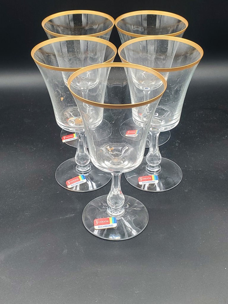 Set of 5 Fostoria Richmond Wine Glasss LK