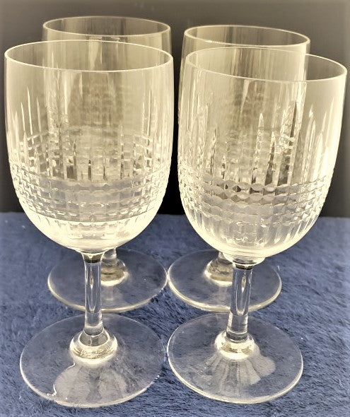 Set of 4 Baccarat Nancy Water Goblets