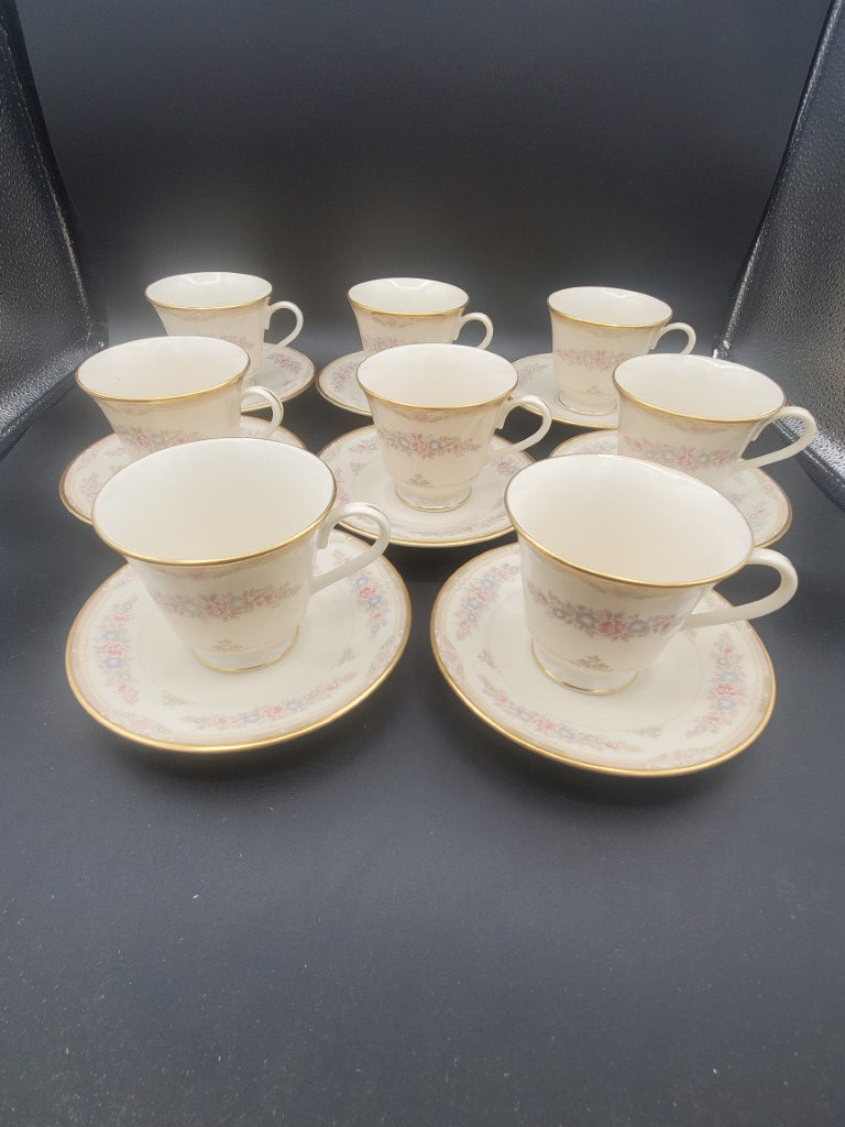 Set of 8 Lenox Chesapeake Cup & Saucer Sets LK