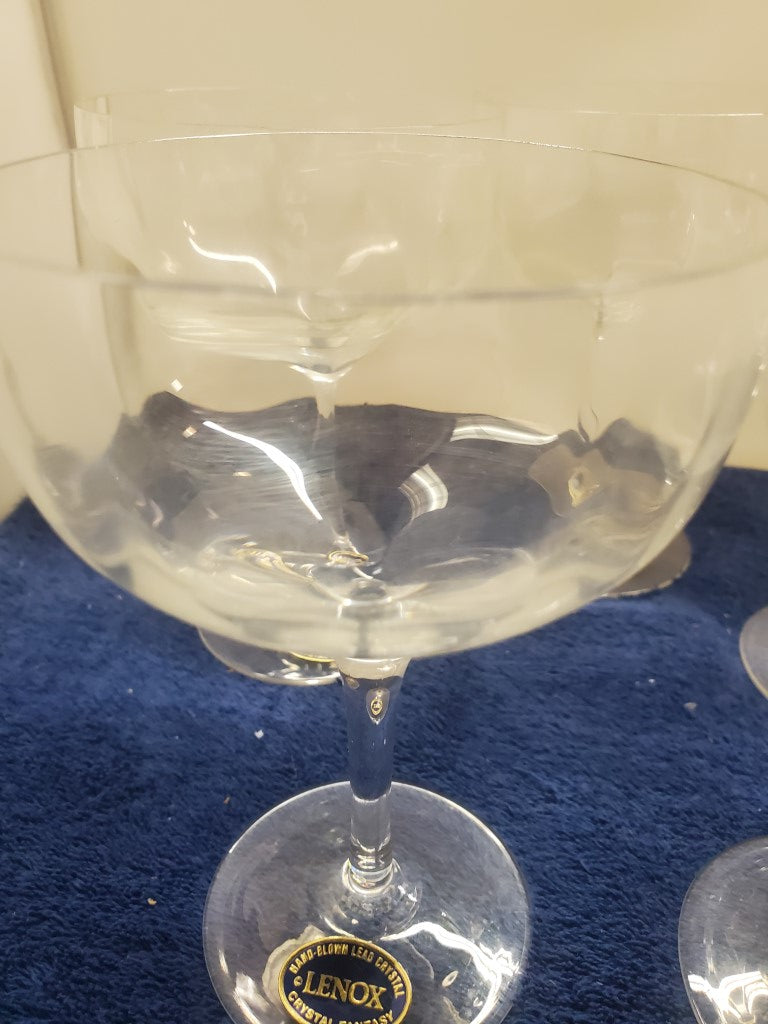 Set of 5 Lenox Crystal Fantasy Champagne/Tall Sherbets LK