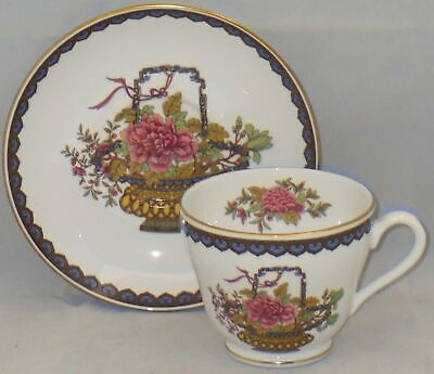 Set of 4 Spode Chinese Basket Footed Cup & Saucer Sets