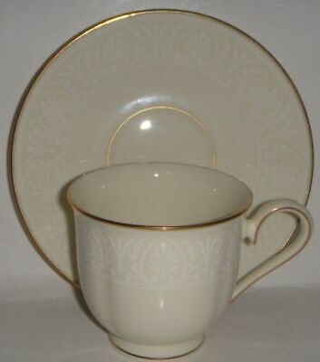 Set of 3 Lenox Courtyard Gold Cup & Saucers