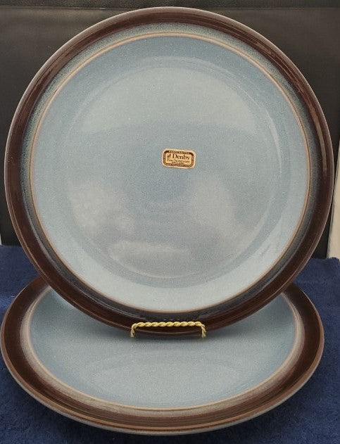 Set of 2 Denby Corfu and Rust Charger Plates LK –