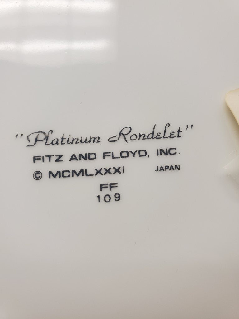 Set of 3 Fitz & Floyd Platinum Rondelet Cup & Saucer Sets LK