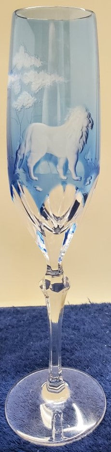 Varga Safari Sky Blue Lion Champagne Flute