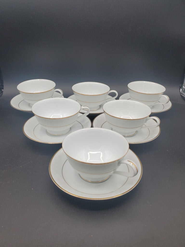 Set of 6 Noritake Dawn Cup & Saucer Sets LK