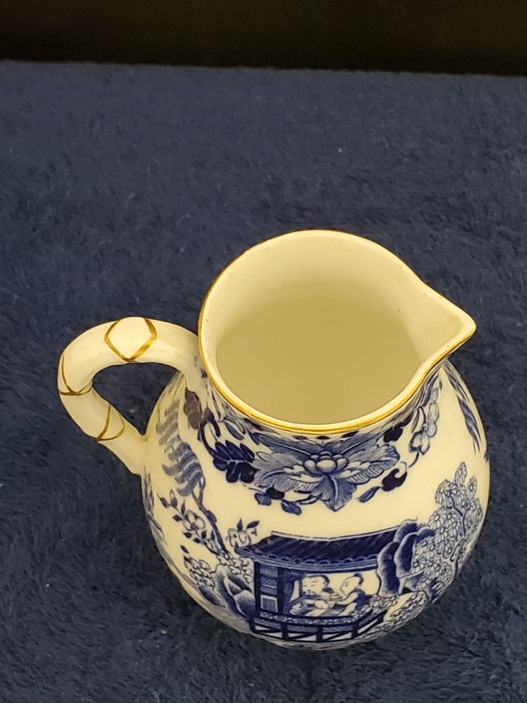 Royal Worcester Blue Broseley Creamer & Open Sugar Bowl