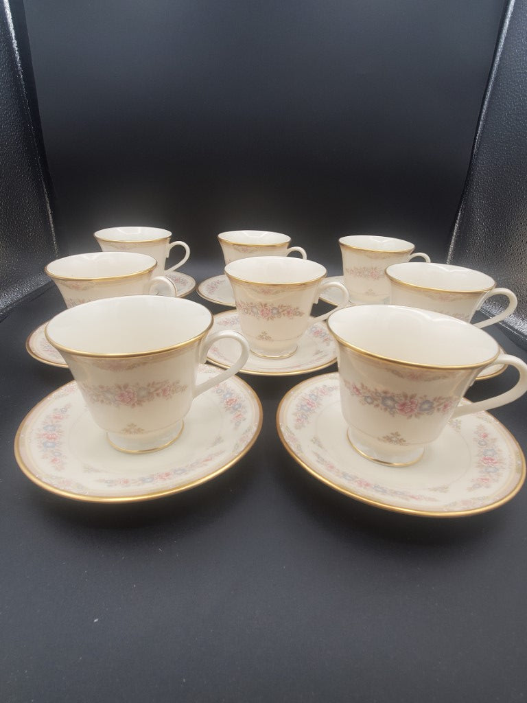 Set of 8 Lenox Chesapeake Cup & Saucer Sets LK