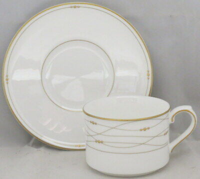 Set of 4 Royal Doulton Precious Gold Flat Cup & Saucer Sets