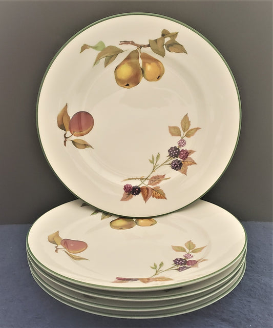Set of 5 Royal Worcester Evesham Vale Bread & Butter Plates