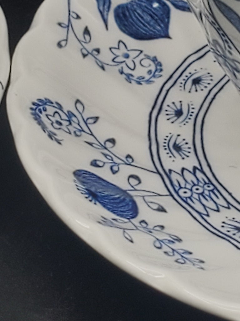 Set of 5 Johnson Brothers Blue Nordic Cup & Saucer Sets LK