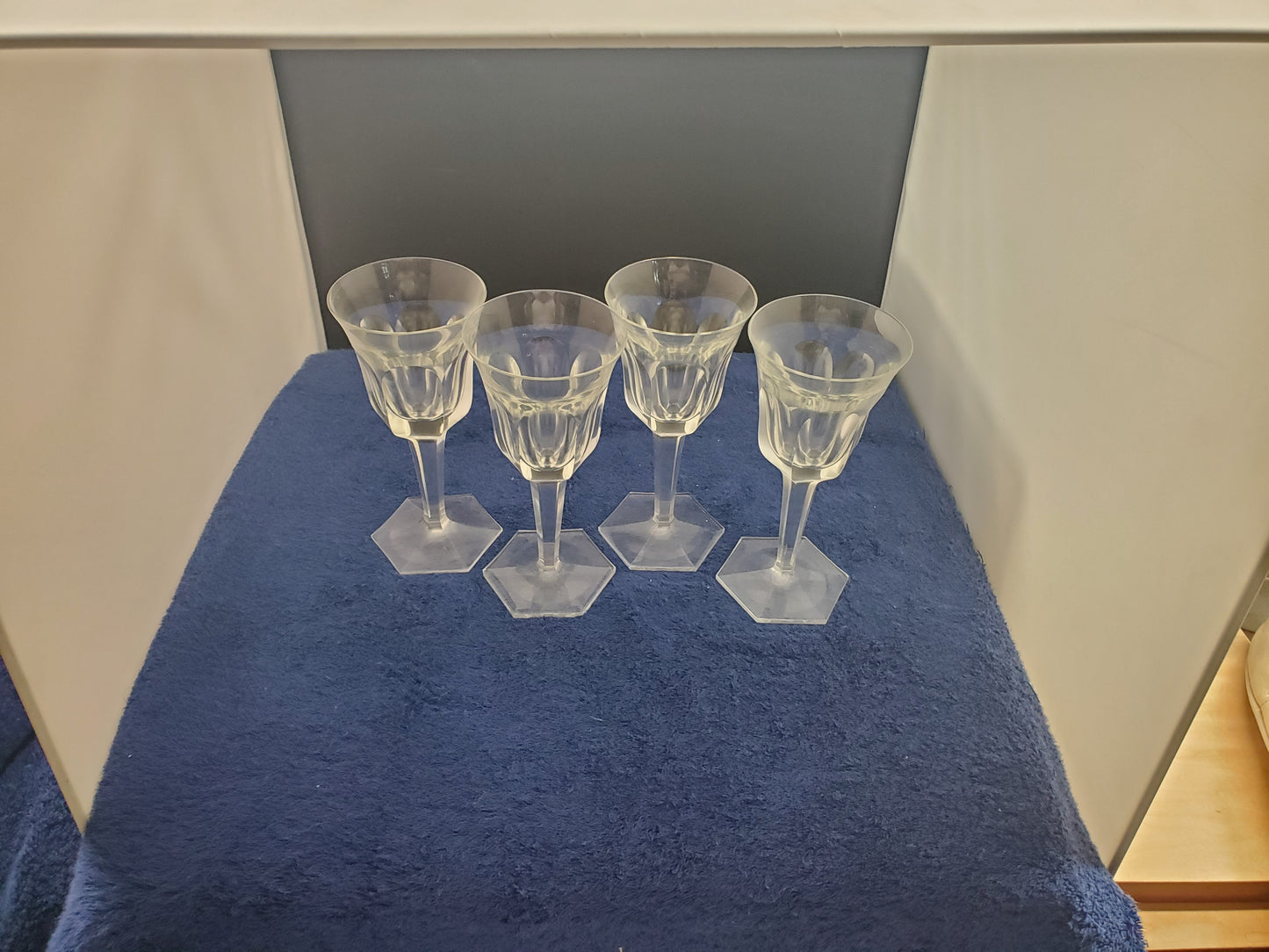 Set of 4 Moser Pope Cordial Glasses