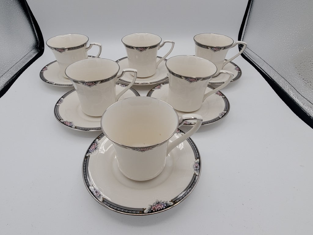 Set of 6 Noritake Halifax Cup & Saucer Sets LK
