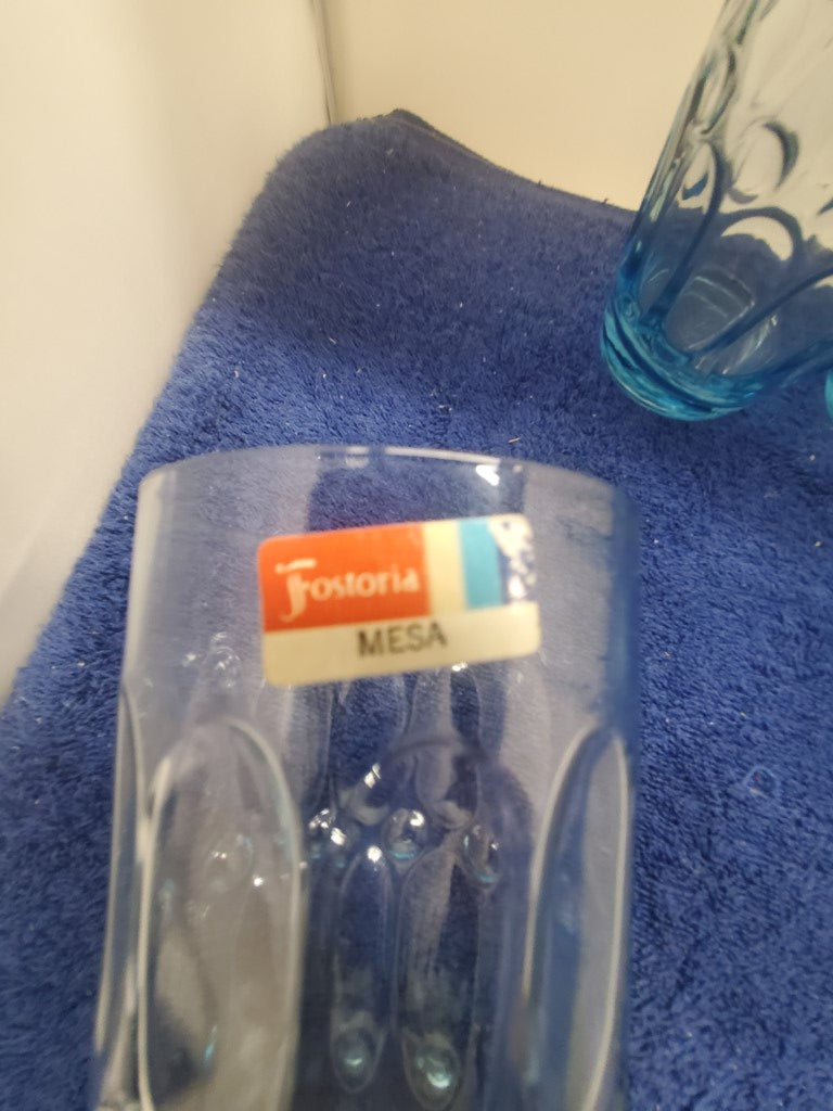 Set of 5 Fostoria Mesa Blue Flat Juice Glass LK