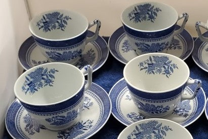 Set of 4 Spode Fitzhugh Blue Cup & Saucer Sets LK