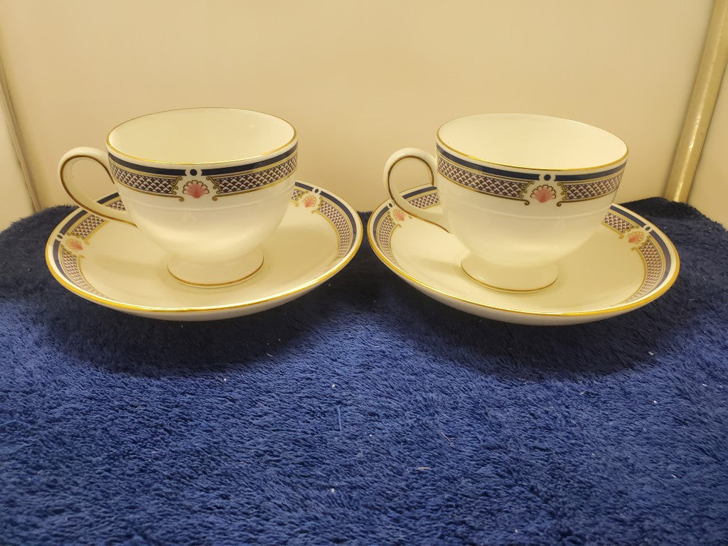 Set of 2 Wedgwood Waverley Cup & Saucer Sets LK