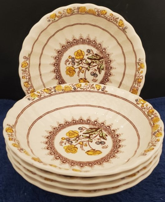 Set of 5 Spode Buttercup Fruit Dessert (Sauce) Bowls