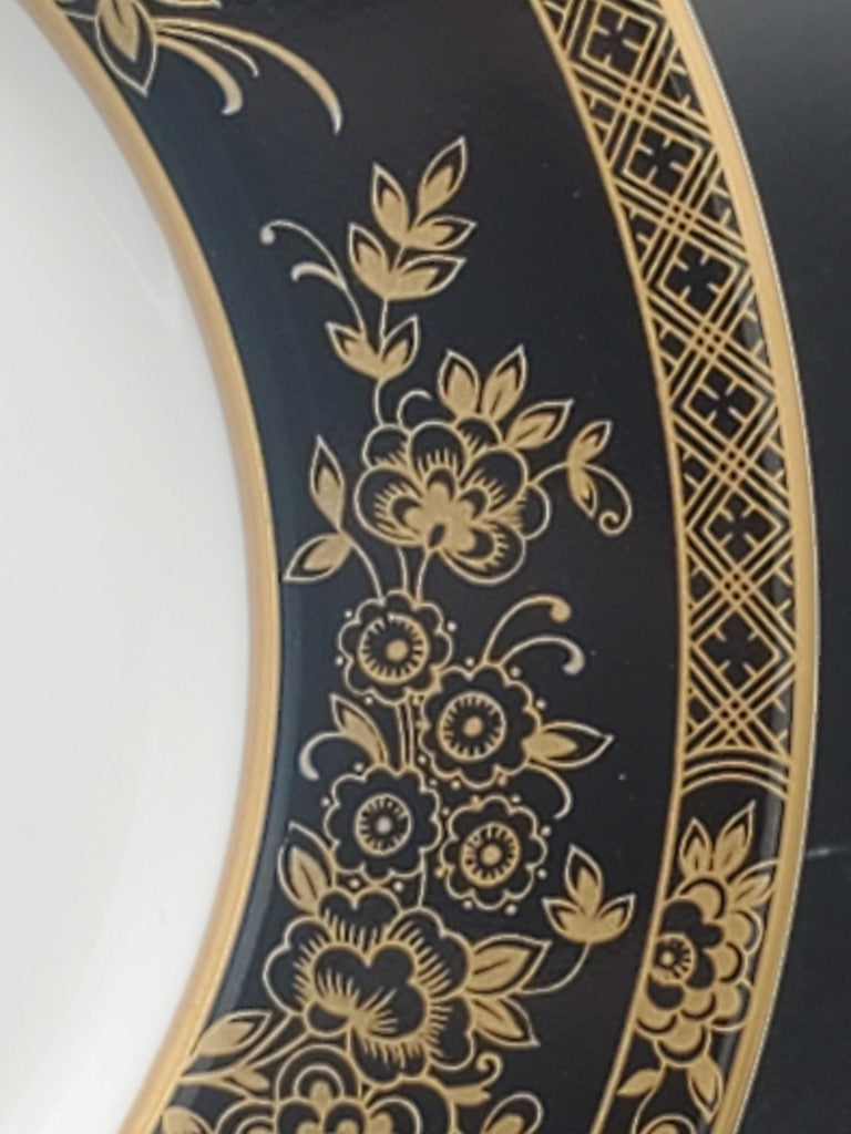 Set of 4 Mikasa Crown Jewels Onyx Bread & Butter Plates LK