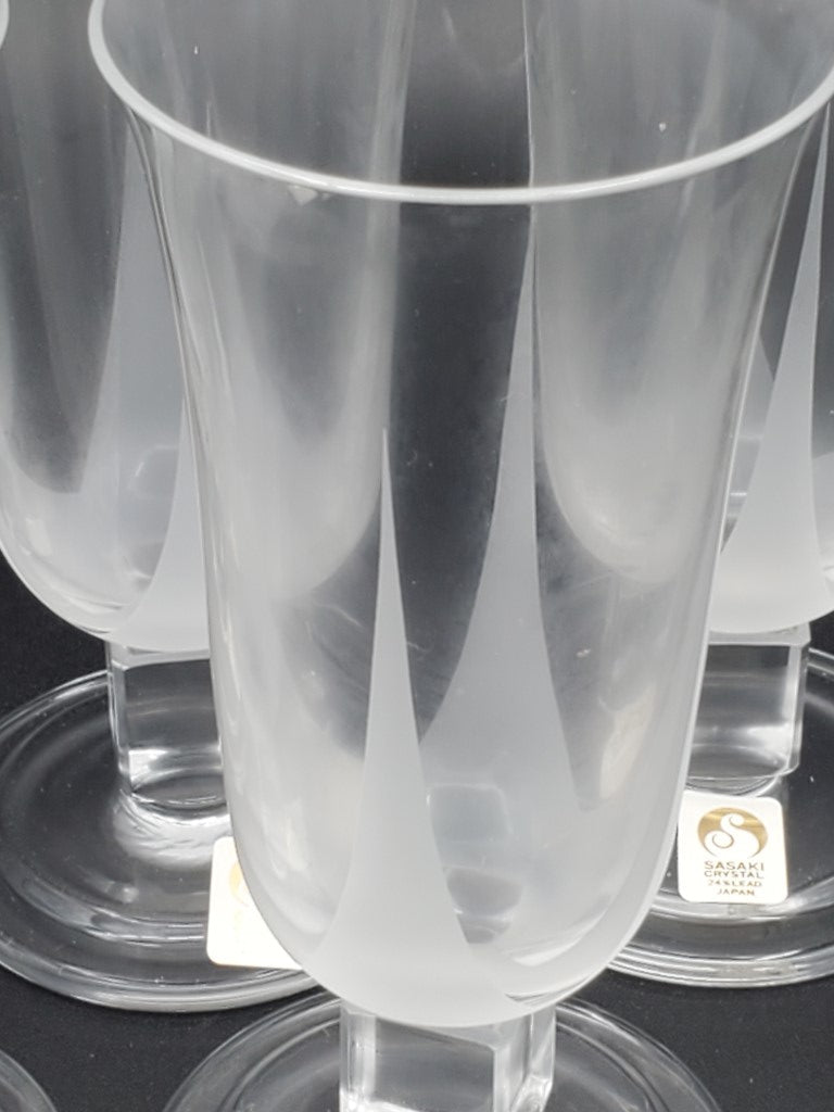 Set of 5 Sasaki Galaxie White Wine Goblets LK
