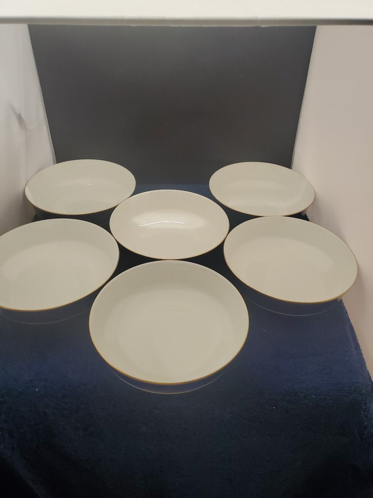Set of 6 Mikasa Cathy Hardwick Cobalt Blue Coupe Soup Bowls LK