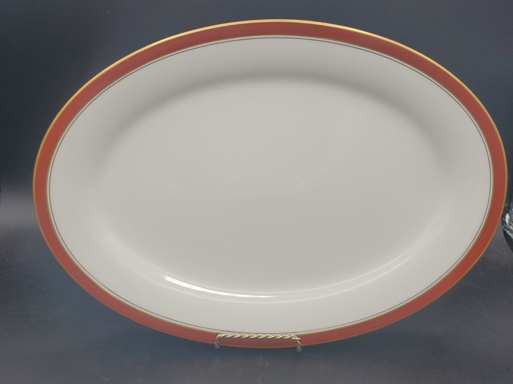 Noritake Ivory & Sienna 14" Oval Serving Platter LK