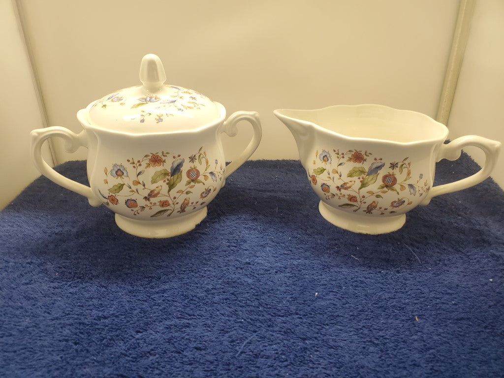Lenox Wind Chimes Creamer & Sugar Bowl with Lid LK