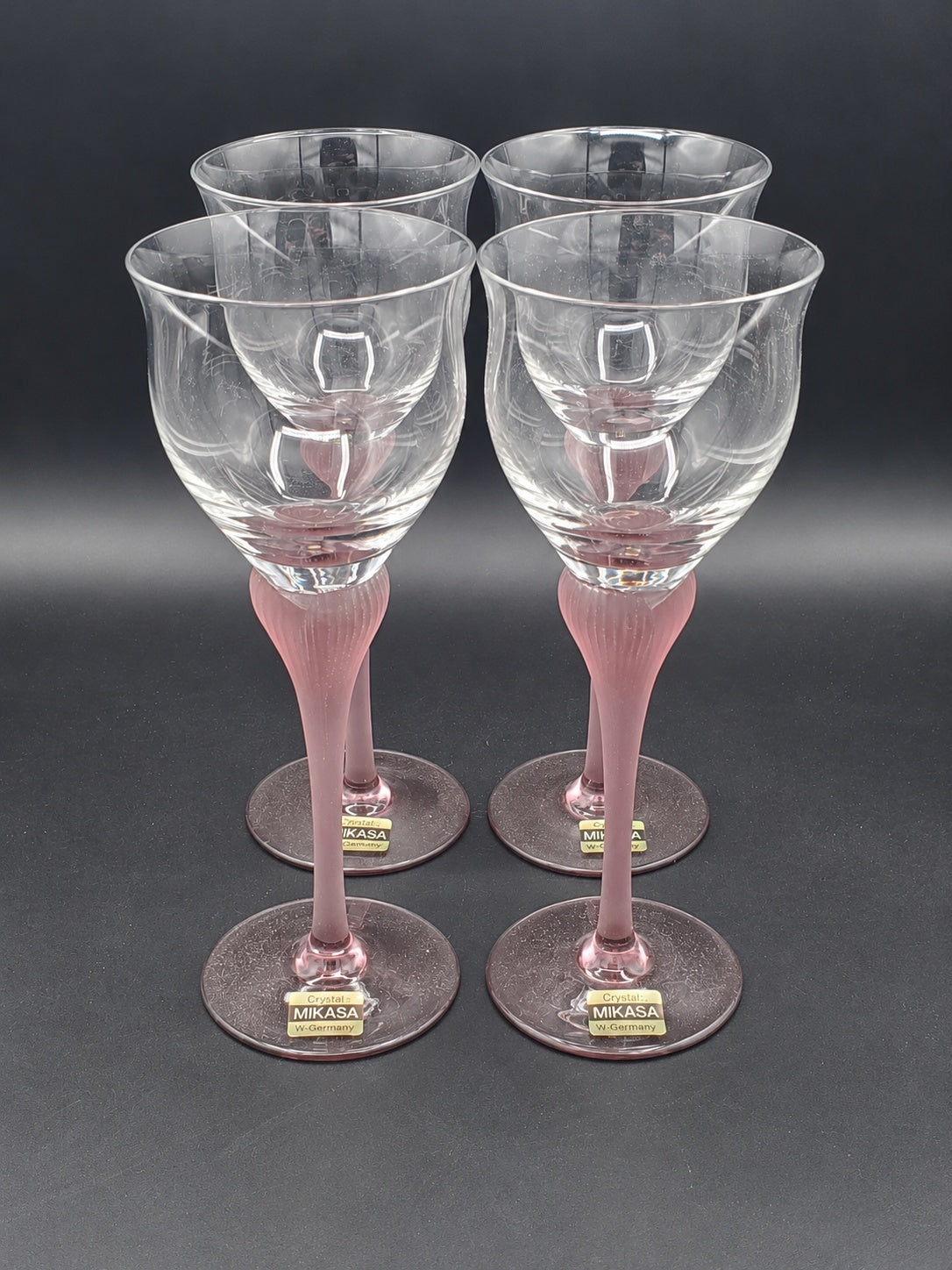Set of 4 Mikasa Sea Mist Amethyst Wine Glasss LK