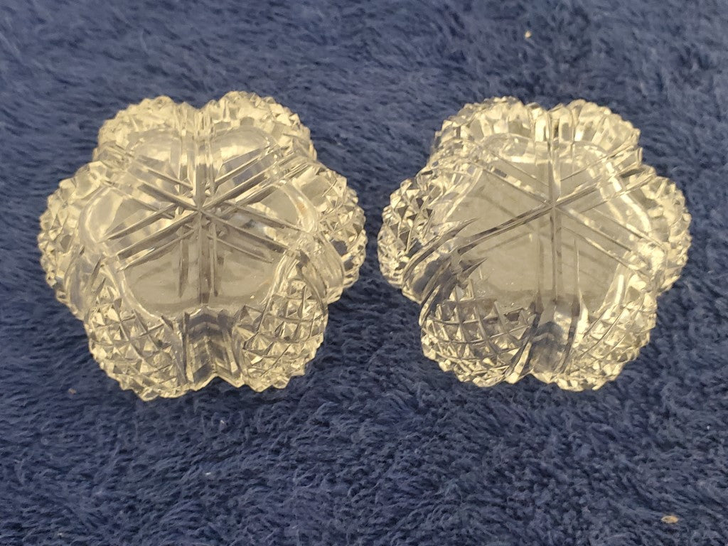 Set of 2 Unkown Unkown Crystal Salt Holders
