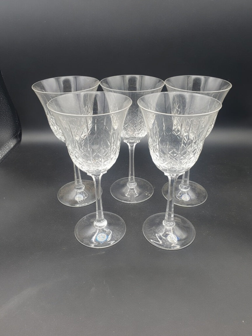 Set of 5 Lenox Crystal Evening Star Water Goblets LK