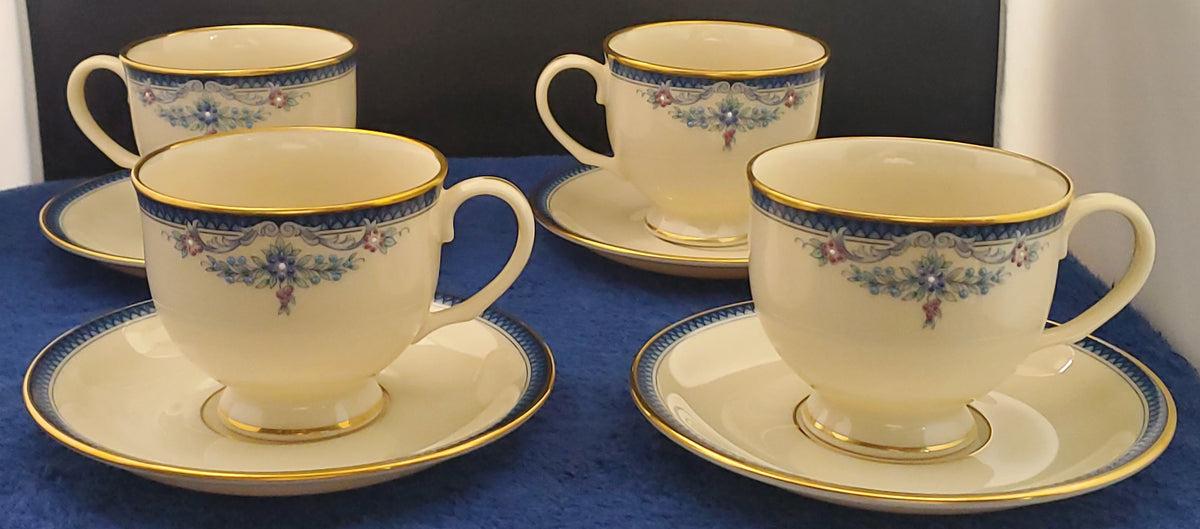 Set of 4 Lenox Columbia Cup & Saucer Sets
