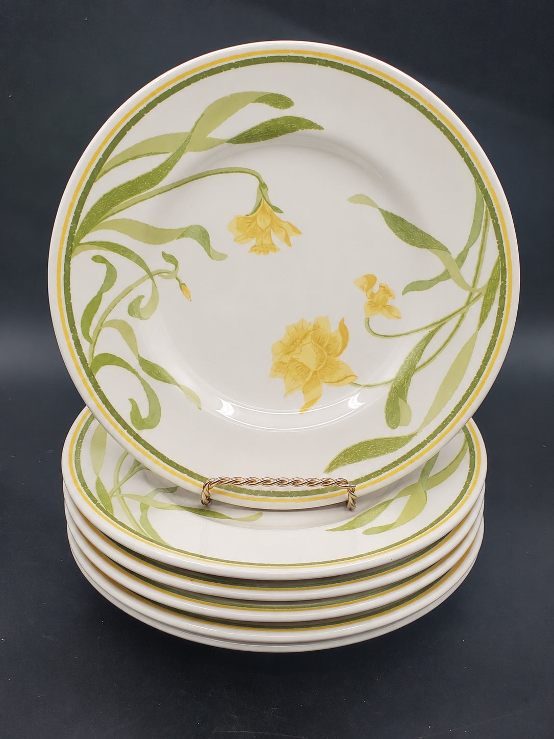 Set of 5 Franciscan Daffodil (Greenhouse) Salad Plates LK