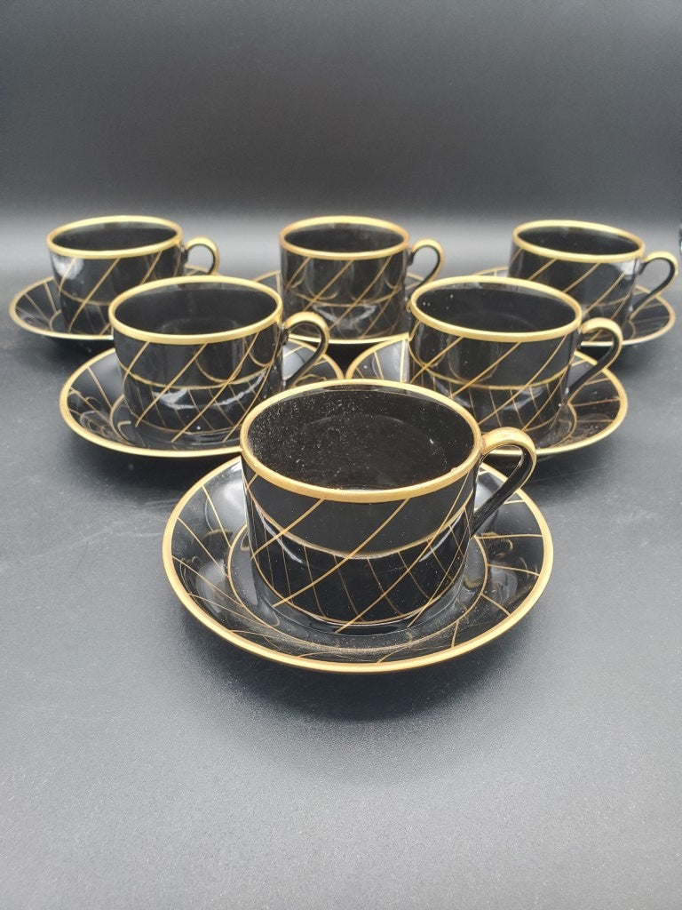 Set of 6 Fitz & Floyd Harlow Cup & Saucer Sets LK