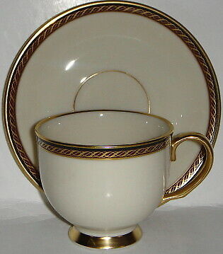Set of 6 Lenox Monroe Cup & Saucers