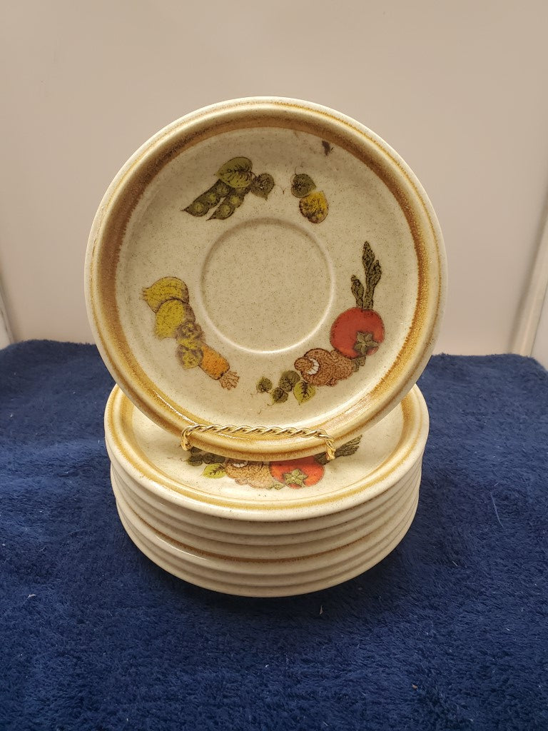 Set of 8 Mikasa Market Basket Saucers Only LK