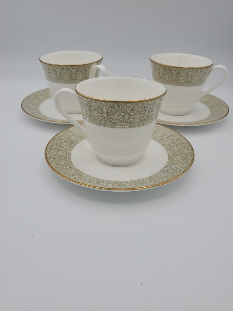 Set of 3 Royal Doulton Sonnet Cup & Saucer Sets LK