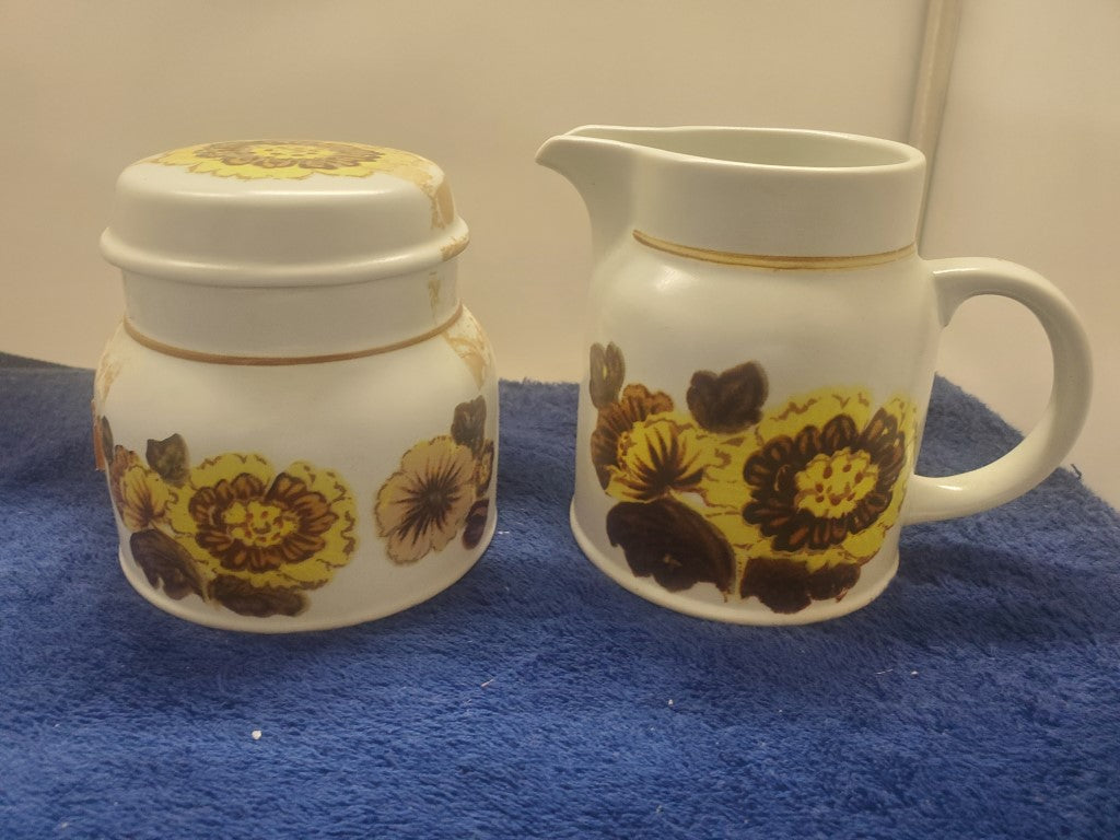 Royal Doulton Forest Glen Creamer & Sugar Bowl with Lid LK
