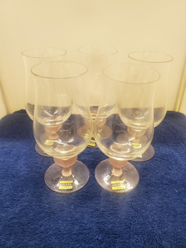 Set of 5 Mikasa Sea Mist Coral Frosted Iced Teas LK