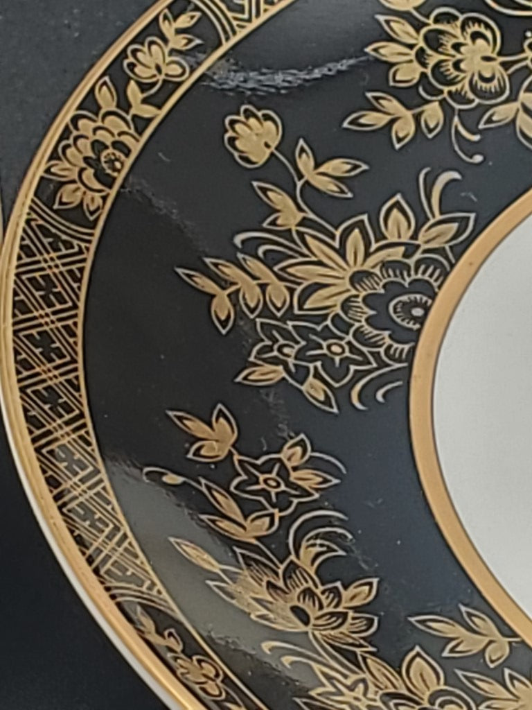 Set of 4 Mikasa Crown Jewels Onyx Cup & Saucer Sets LK