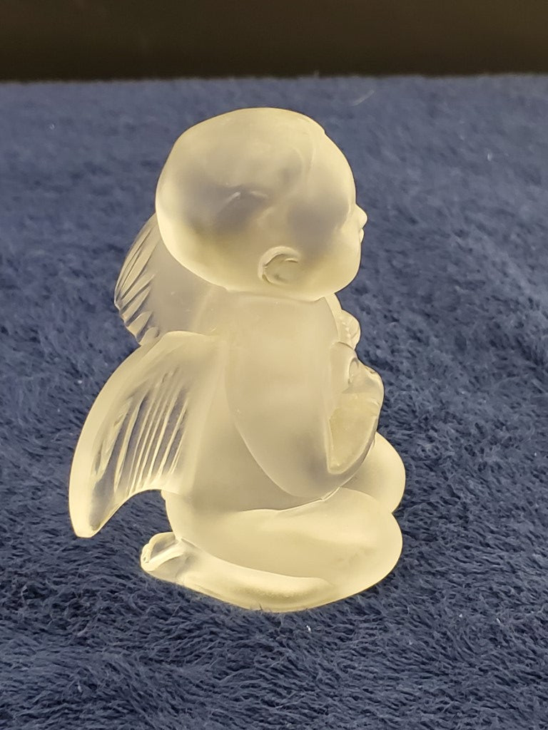 Lalique Figurines Cherub with Harp (12123)
