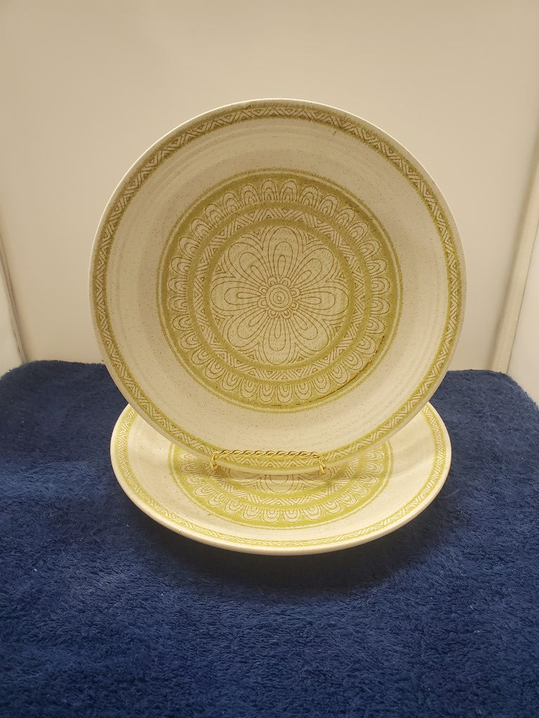 Set of 2 Franciscan Hacienda Green Dinner Plates LK