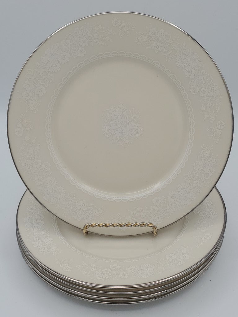 Set of 5 Lenox Snow Flower Salad Plates LK