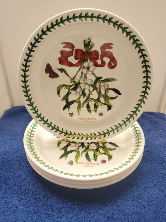 Set of 4 Portmeirion Botanic Garden Mistletoe Salad Plates (Imperfect)