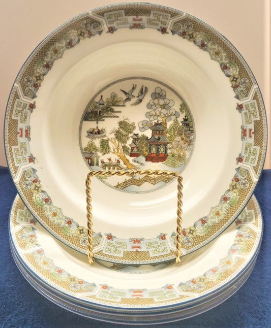 Set of 4 Wedgwood Chinese Legend Rim Soup Bowls LK