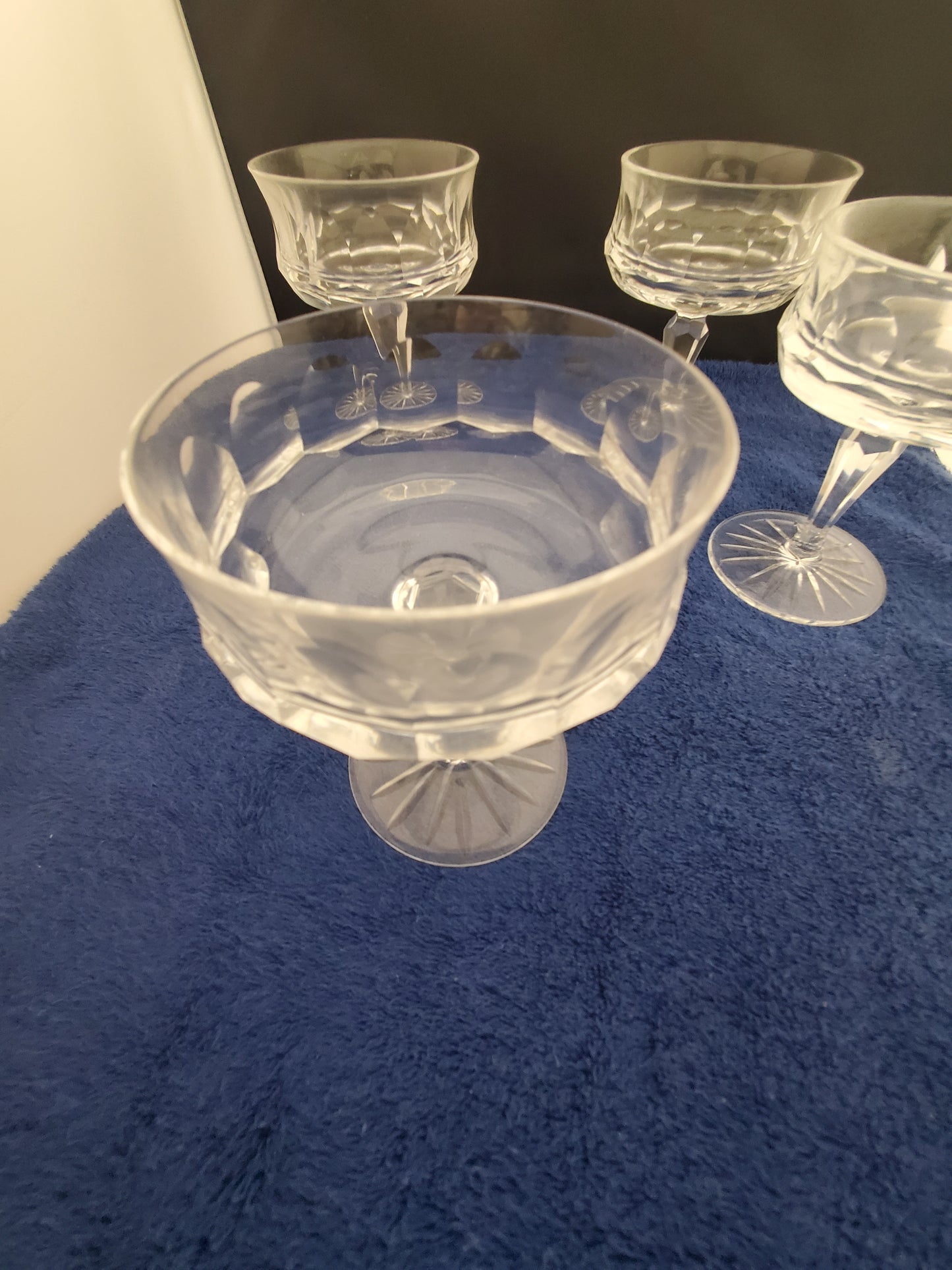 Set of 3 Galway Old Galway (Star Cut Foot) Champagne/Tall Sherberts