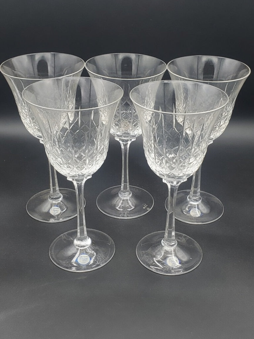 Set of 5 Lenox Crystal Evening Star Water Goblets LK