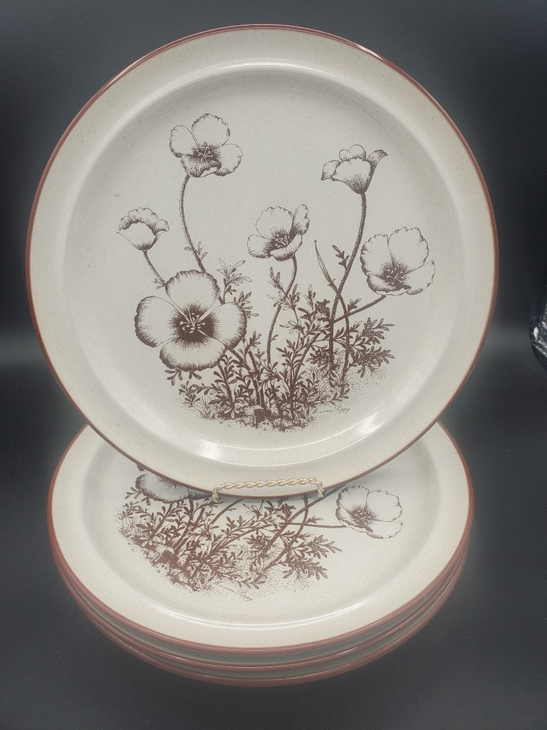 Set of 4 Noritake Desert Flowers Dinner Plates LK